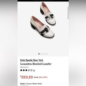 Kate Spade Black and Cream Heeled Loafers